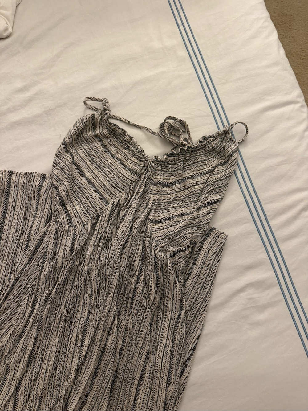 Striped Black and White Sleeveless Sundress